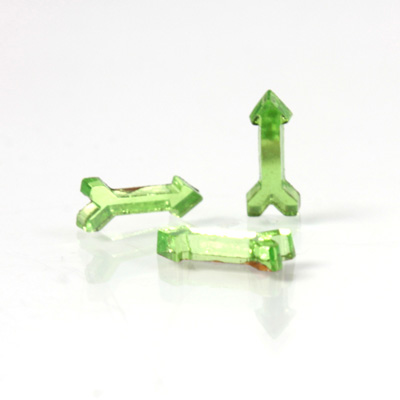 Glass Flat Back Foiled Mirror - Arrow 10x4 PERIDOT