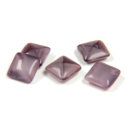 Glass Point Back Buff Top Stone Opaque Doublet - Square 08x8MM AMETHYST MOONSTONE