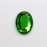 Glass Flat Back Rose Cut Faceted Foiled Stone - Oval 18x13MM PERIDOT