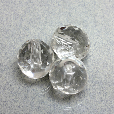 Czech Glass Fire Polish 1-Hole Ball - 14MM CRYSTAL