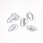 Fiber-Optic Flat Back Stone with Faceted Top and Table - Navette 10x5MM CAT'S EYE LT GREY