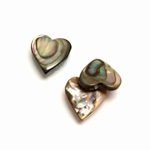 Gemstone 1-Hole Heart 12MM ABALONE