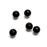 Plastic Bead - Opaque Color Smooth Round 08MM JET