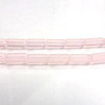 Glass Pressed Bead - Smooth Tube 10x4MM MATTE PINK
