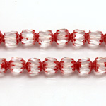 Czech Glass Fire Polished Bead - Cathedral 06MM CRYSTAL RED PAINT