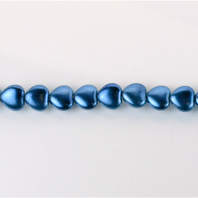Czech Glass Pearl Bead - Heart 06x6MM NAVY 70467