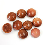 Man-made Cabochon - Round 09MM BROWN GOLDSTONE
