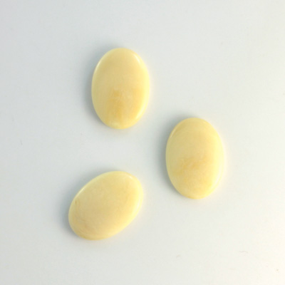 German Plastic Flat Back Buff Top Cabochon - Oval 14x10MM IVORY