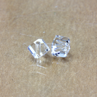 Preciosa Crystal Bead Diagonal Hole - Square 04MM CRYSTAL