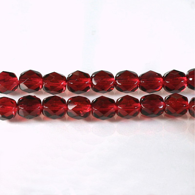 Czech Glass Fire Polish Bead - Round 06MM DARK ROSE