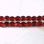 Czech Glass Fire Polish Bead - Round 06MM DARK ROSE