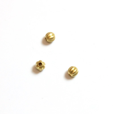 Brass Corrugated Bead - Round 02.5MM RAW Lead Safe