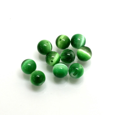 Fiber-Optic 1-Hole Ball - 06MM CAT'S EYE GREEN