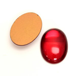 Glass Medium Dome Foiled Cabochon - Oval 25x18MM RUBY