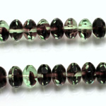 Czech Glass Fire Polish Bead - Rondelle Disc 09x7MM 2-TONE PERIDOT/AMETHYST