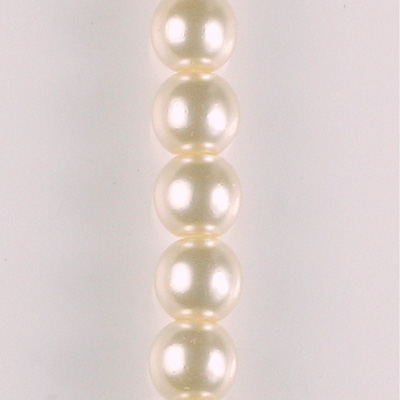 Czech Glass Pearl Large Hole Bead - Round 08MM WHITE 70401