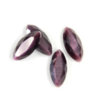 Fiber-Optic Flat Back Stone with Faceted Top and Table - Navette 15x7MM CAT'S EYE PURPLE