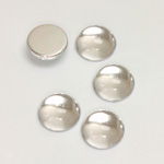 Plastic Flat Back Foiled Cabochon - Round 11MM CRYSTAL