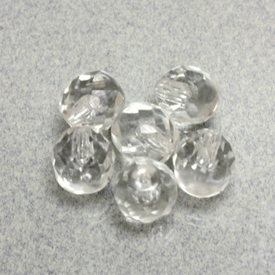 Czech Glass Fire Polish 1-Hole Ball - 10MM CRYSTAL