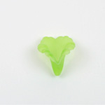 German Plastic Flower with Hole - Fluted Orchid 21x18MM MATTE PERIDOT