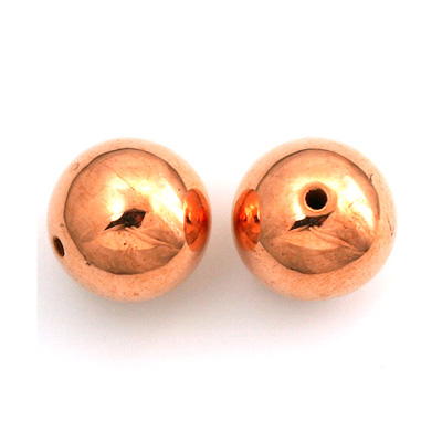 Metalized Plastic Smooth Bead - Round 18MM COPPER