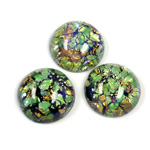 Glass Medium Dome Lampwork Cabochon - Round 18MM COLOR OPAL LIGHT GREEN (0625)