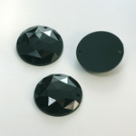 Plastic Flat Back Faceted 2-Hole Opaque Sew-On Stone - Round 20MM JET