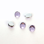 Plastic Flat Back Foiled Rose Cut Rhinestone - Oval 08x6MM LT AMETHYST