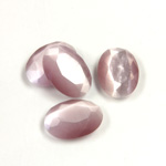 Fiber-Optic Flat Back Stone with Faceted Top and Table - Oval 14x10MM CAT'S EYE LT PURPLE
