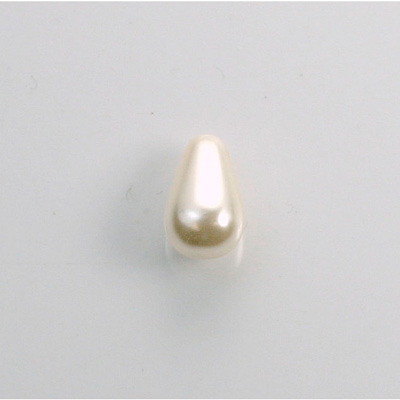 Czech Glass Pearl 1-Hole - Pear Shape 12x7MM WHITE 70401