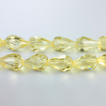 Chinese Cut Crystal Bead - Pear 13x9MM JONQUIL