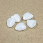 Glass Point Back Buff Top Stone Opaque Doublet - Heart 09x8MM WHITE MOONSTONE