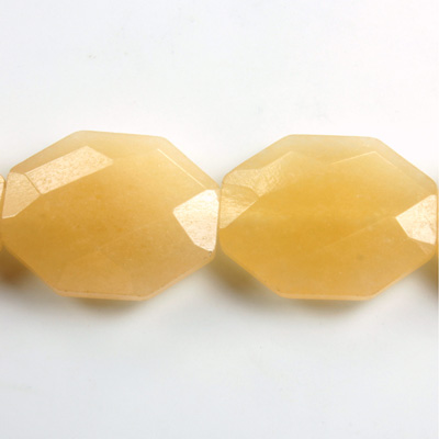 Gemstone Bead - Faceted Octagon 25x20MM Dyed QUARTZ Col. 05 BEIGE