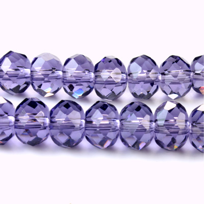 Chinese Cut Crystal Bead - Rondelle 06x8MM DARK AMETHYST