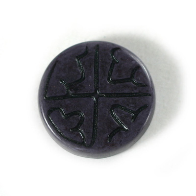 Plastic Flat Back Engraved Cabochon - Round 28MM INDOCHINE NAVY