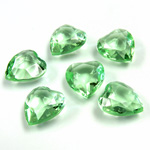 Glass Point Back Tin Table Cut (TTC) Unfoiled - Heart Shape 15x14MM PERIDOT