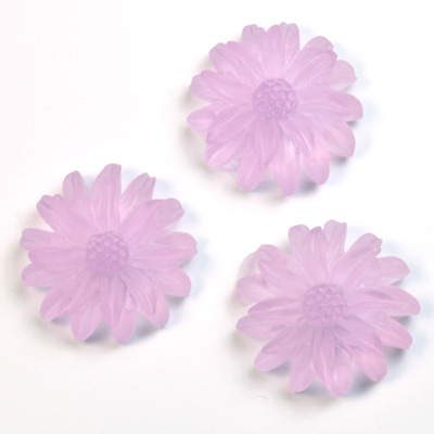 Plastic No-Hole Flower - Daisy 19MM MATTE LT AMETHYST