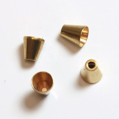 Brass Machine Made Bead Cap Conical 06MM RAW BRASS