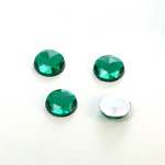 Plastic Flat Back Foiled Rauten Rose Rhinestone - Round 10MM EMERALD