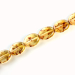 Czech Pressed Glass Bead - Flat Oval 12x9MM SPECKLE AMBER 64858