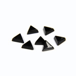 Gemstone Flat Back Single Bevel Buff Top Stone - Triangle 06x6MM BLACK ONYX