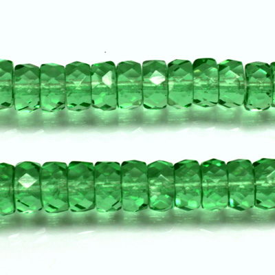 Czech Glass Fire Polished Bead - Rondelle 08x4MM PERIDOT