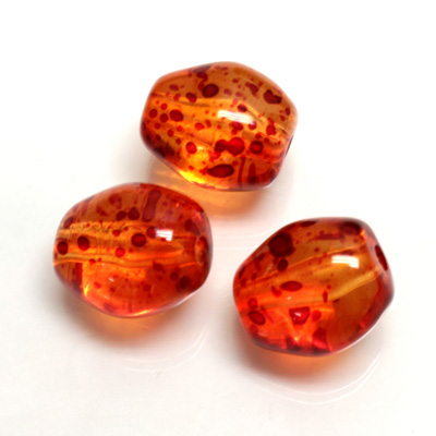 Plastic Bead - Two Tone Speckle Color Baroque 17x15MM ORANGE YELLOW