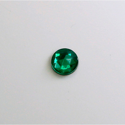 Glass Flat Back Foiled Rauten Rose - Round 08MM EMERALD