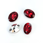 Plastic Point Back Foiled Stone - Oval 14x10MM RUBY