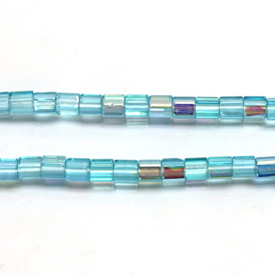 Czech Glass Fire Polished Bead - Atlas 04x4MM AQUA AB