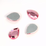 Plastic Flat Back Foiled Rose Cut Rhinestone - Pear 14x10MM ROSE