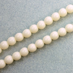Czech Pressed Glass Bead - Smooth Round 06MM IVORY