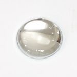 Plastic Flat Back Foiled Cabochon - Round 25MM CRYSTAL