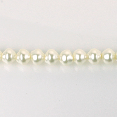 Czech Glass Pearl Bead - Snail Shell 06MM WHITE 70401